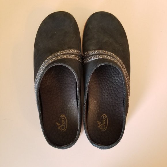 Chaco 9.5 Black Slip on Loafer Shoes HARPER Clogs Wool - Picture 7 of 8